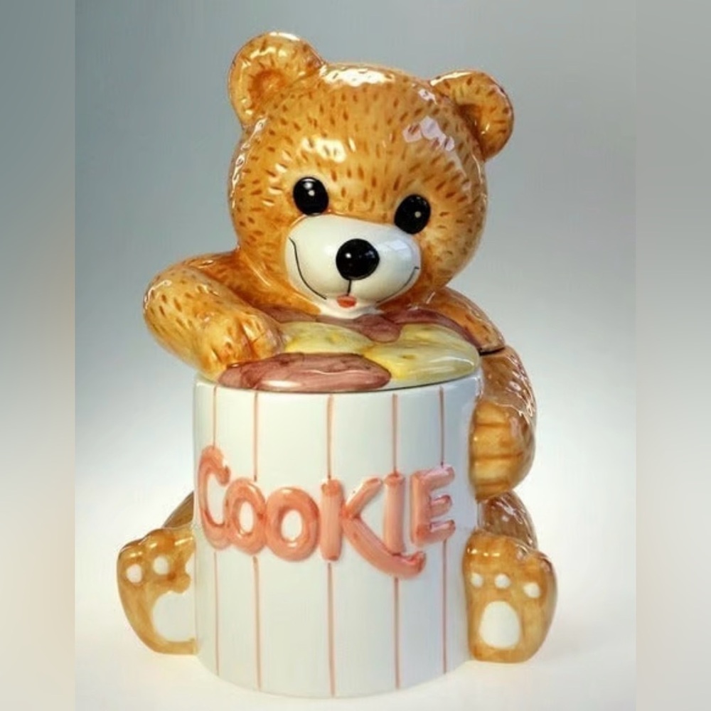 Ceramic Brown Bear A Collectible Cookie Teddy Bear Jar Cookie Jar Taiwan Welcome